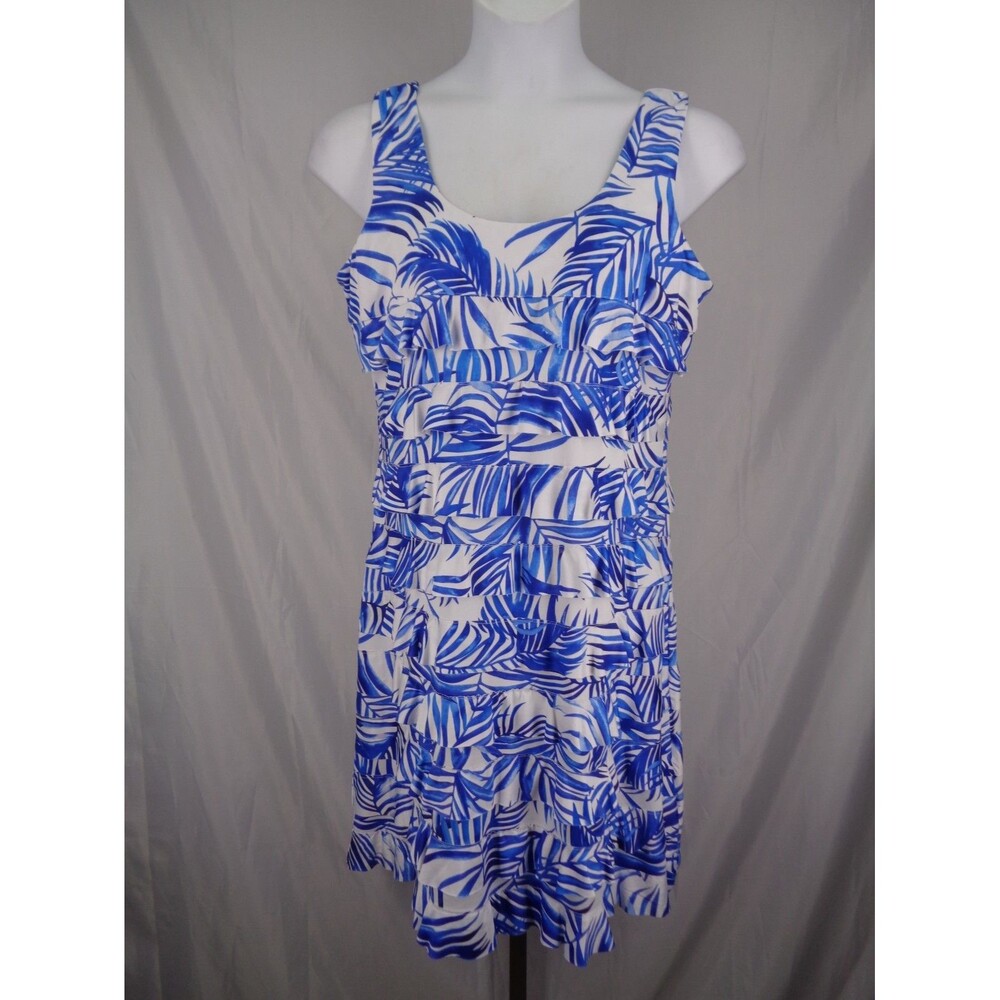 Tango Mango Blue Ruffle Dress Size XL Resort Vacation Tropical Beach